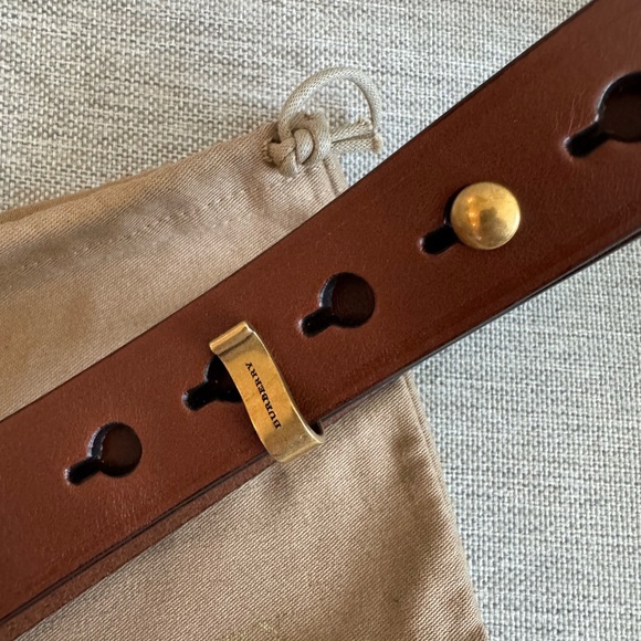New without Tags Burberry Bridle Leather Ashmore 30MM belt in Brown - Picture 4 of 8